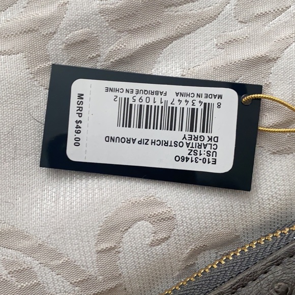 NWT Bebe wallet Gray ostrich - Picture 5 of 8